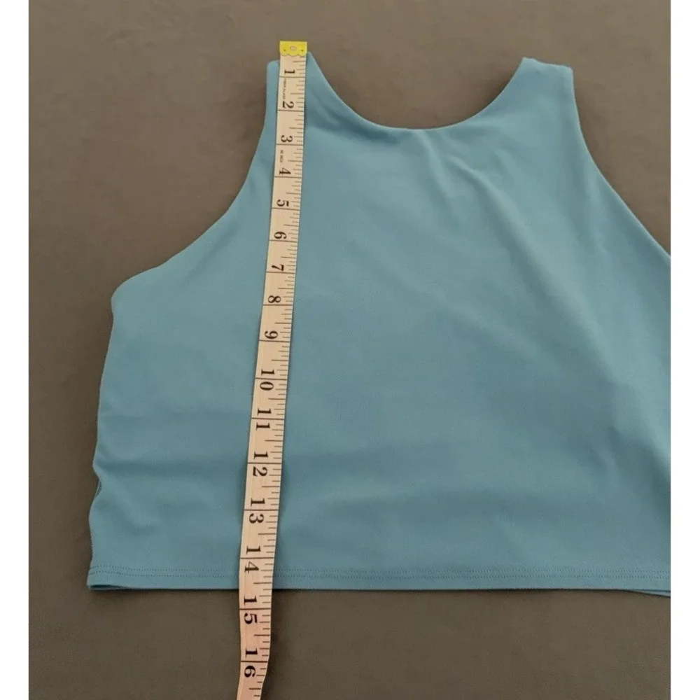 Athleta Racerback Crop Tank Top Womens Size Large Blue Athletic Workout‎ Lined